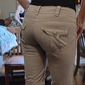 Bcbg girls nwot star button tan jean shorts luxury 90s